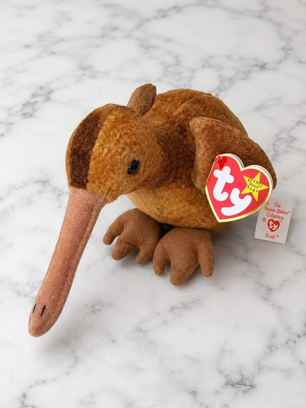TY Beanie Baby Beak the Kiwi Bird 1998 Retired Plush Vintage With Tags